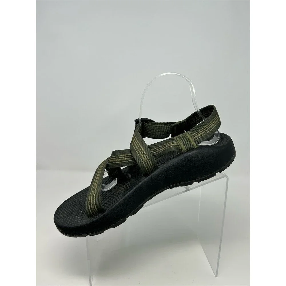 Chaco Z/1 Classic Sport Sandals Men's Olive Green Striped Adjustable Size 9